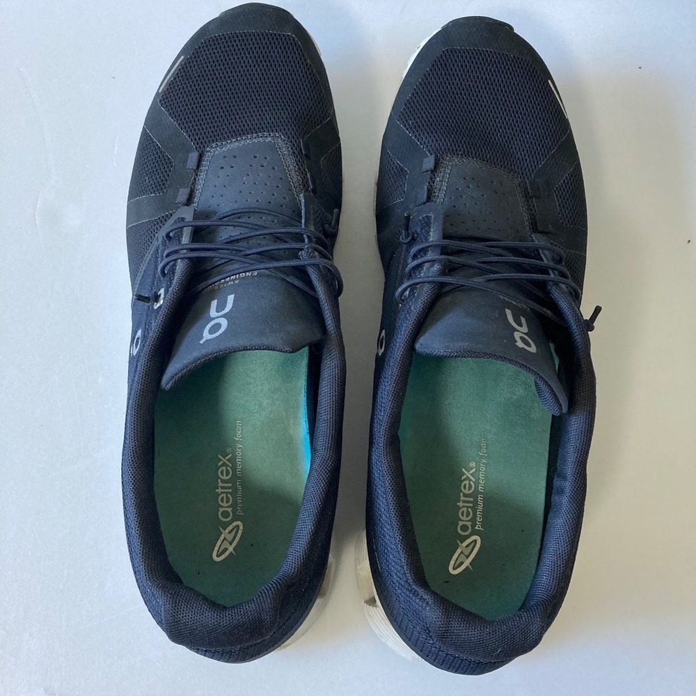 On Running Cloud 5 Navy Black Mens Size 13 Sneakers with Aetrex Insoles - Picture 2 of 9
